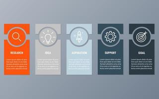 infographic sjabloon met de beeld van 5 rechthoeken vector