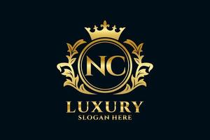 eerste nc brief Koninklijk luxe logo sjabloon in vector kunst voor luxueus branding projecten en andere vector illustratie.