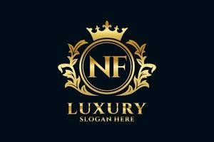 eerste nf brief Koninklijk luxe logo sjabloon in vector kunst voor luxueus branding projecten en andere vector illustratie.