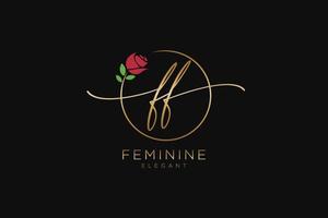 eerste ff vrouwelijk logo schoonheid monogram en elegant logo ontwerp, handschrift logo van eerste handtekening, bruiloft, mode, bloemen en botanisch met creatief sjabloon. vector