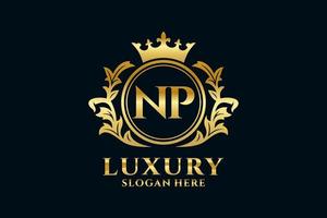 eerste np brief Koninklijk luxe logo sjabloon in vector kunst voor luxueus branding projecten en andere vector illustratie.