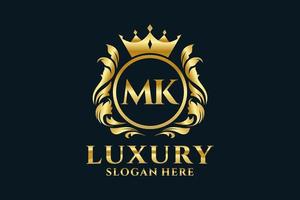 eerste mk brief Koninklijk luxe logo sjabloon in vector kunst voor luxueus branding projecten en andere vector illustratie.