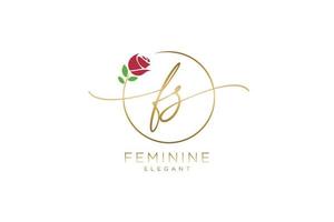 eerste fs vrouwelijk logo schoonheid monogram en elegant logo ontwerp, handschrift logo van eerste handtekening, bruiloft, mode, bloemen en botanisch met creatief sjabloon. vector