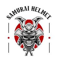 samurai masker zwart-wit vector design art