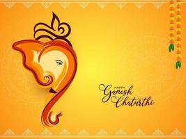 gelukkig ganesh chaturthi festival religieus groet achtergrond vector