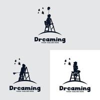 reeks van kinderen droom logo ontwerp vector