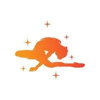 jong gymnast vrouw dans met lint logo vector