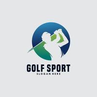 Mens swinging golf , golf spelers club, logo, symbool, icoon, grafisch, vector. vector