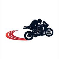 motorfiets racing Aan de racebaan logo ontwerp vector