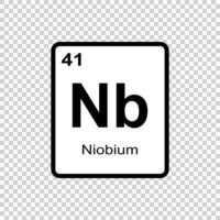 chemisch element niobium . vector illustratie