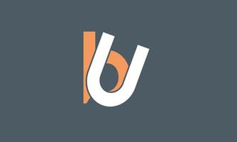alfabet letters initialen monogram logo ub, bu, u en b vector