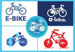 e fiets logo en icoon ontwerp sjabloon vector