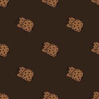 naadloos chocola koekjes patroon. snoepgoed en snoep achtergrond. tekening vector illustratie met snoepgoed en snoep pictogrammen