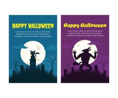 poster voor halloween nacht viering vector