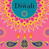 gelukkig diwali, deepavali of dipavali de Indisch festival viering vlak ontwerp. vector