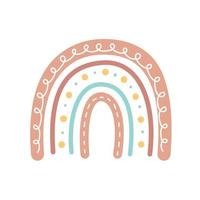 boho regenboog. hand- getrokken pastel regenboog baby groet kaart decoratief elementen vector