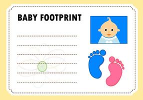 Baby Footprint Card Uitnodigings Vector