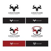 stier hoorn logo en symbool sjabloon pictogrammen app vector