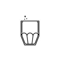 sprankelend koeler glas icoon Aan wit achtergrond. gemakkelijk, lijn, silhouet en schoon stijl. zwart en wit. geschikt voor symbool, teken, icoon of logo vector
