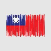 Taiwan vlag penseelstreken. nationale vlag vector
