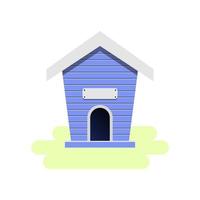 blauw buitenshuis hond huis vector illustratie