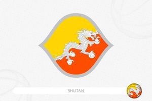 Bhutan vlag voor basketbal wedstrijd Aan grijs basketbal achtergrond. vector