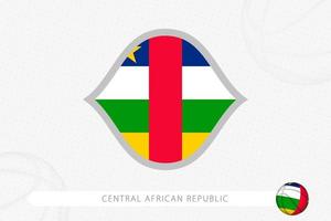 centraal Afrikaanse republiek vlag voor basketbal wedstrijd Aan grijs basketbal achtergrond. vector