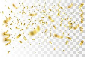 gouden confetti geïsoleerd. feestelijk achtergrond. vector