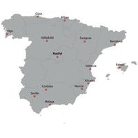 gedetailleerd kaart van de Spanje vector