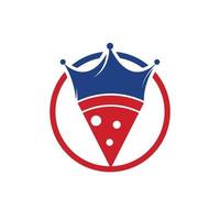 pizza koning vector logo ontwerp sjabloon. kroon en pizza plak icoon ontwerp.