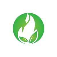 brand blad vector logo ontwerp. eco groen alternatief energie logo ontwerp vector sjabloon.