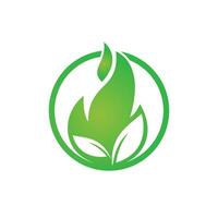 brand blad vector logo ontwerp. eco groen alternatief energie logo ontwerp vector sjabloon.