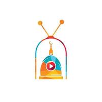 moslim TV vector logo ontwerp sjabloon. Islamitisch media logo concept.
