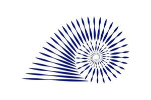 meetkundig nautilus schelp symbool logo. vlak vector illustratie