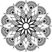 hand- tekening mandala bloem patroon kleur bladzijde, vector