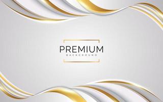 luxe witte en gouden achtergrond met gouden lijnen en papier gesneden stijl. premium grijze en gouden achtergrond voor prijs, nominatie, ceremonie, formele uitnodiging of certificaatontwerp vector