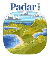 padar eiland in vector illustratie