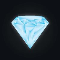 vector blauw schijnen diamant geïsoleerd Aan zwart voor uw ontwerp