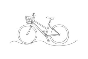 single een lijn tekening fiets. voertuig concept. doorlopend lijn trek ontwerp grafisch vector illustratie.