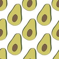 naadloos patroon met avocado Aan wit achtergrond. vector afbeelding.