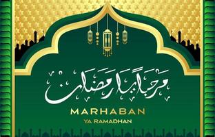 Ramadan kareem achtergrond vector groen kleur