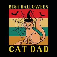 het beste halloween kat vader t-shirt ontwerp vector