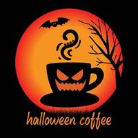 het beste halloween koffie tendy t-shirt ontwerp vector