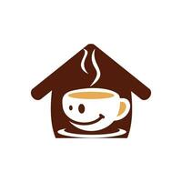 glimlach koffie logo vector illustratie ontwerp.