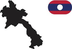 kaart en vlag van laos vector