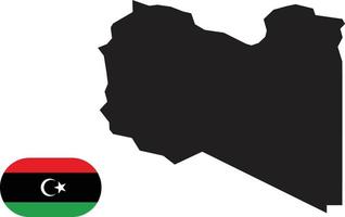 kaart en vlag van libië vector