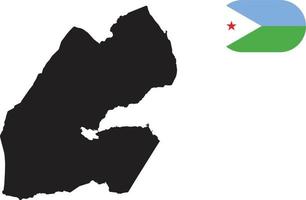 kaart en vlag van djibouti vector