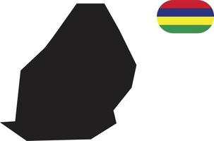 kaart en vlag van mauritius vector