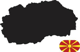 kaart en vlag van macedonië vector