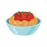 Italiaans bolognese spaghetti vector
